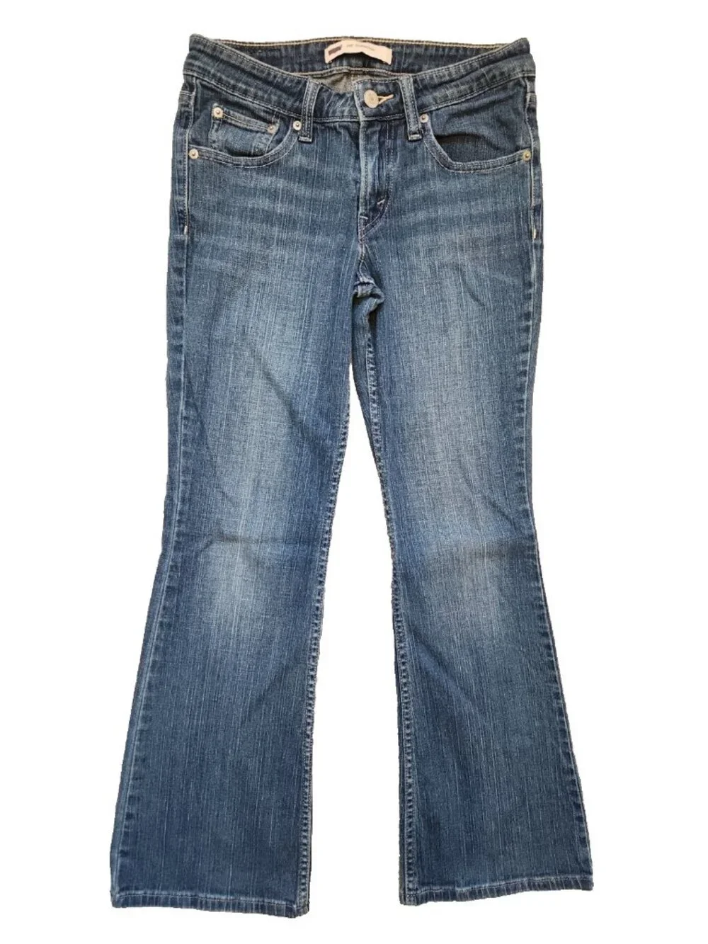 Vintage Levi 518 Superlow Boot Cut Jeans Womens 1 Juniors Blue Stretch Denim Y2K